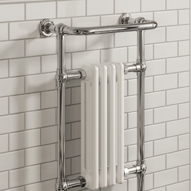 Alicia Heated Towel Rail - 960mm x 495mm - Chrome/White