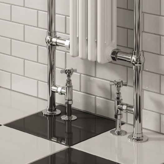 Alicia Heated Towel Rail - 960mm x 495mm - Chrome/White