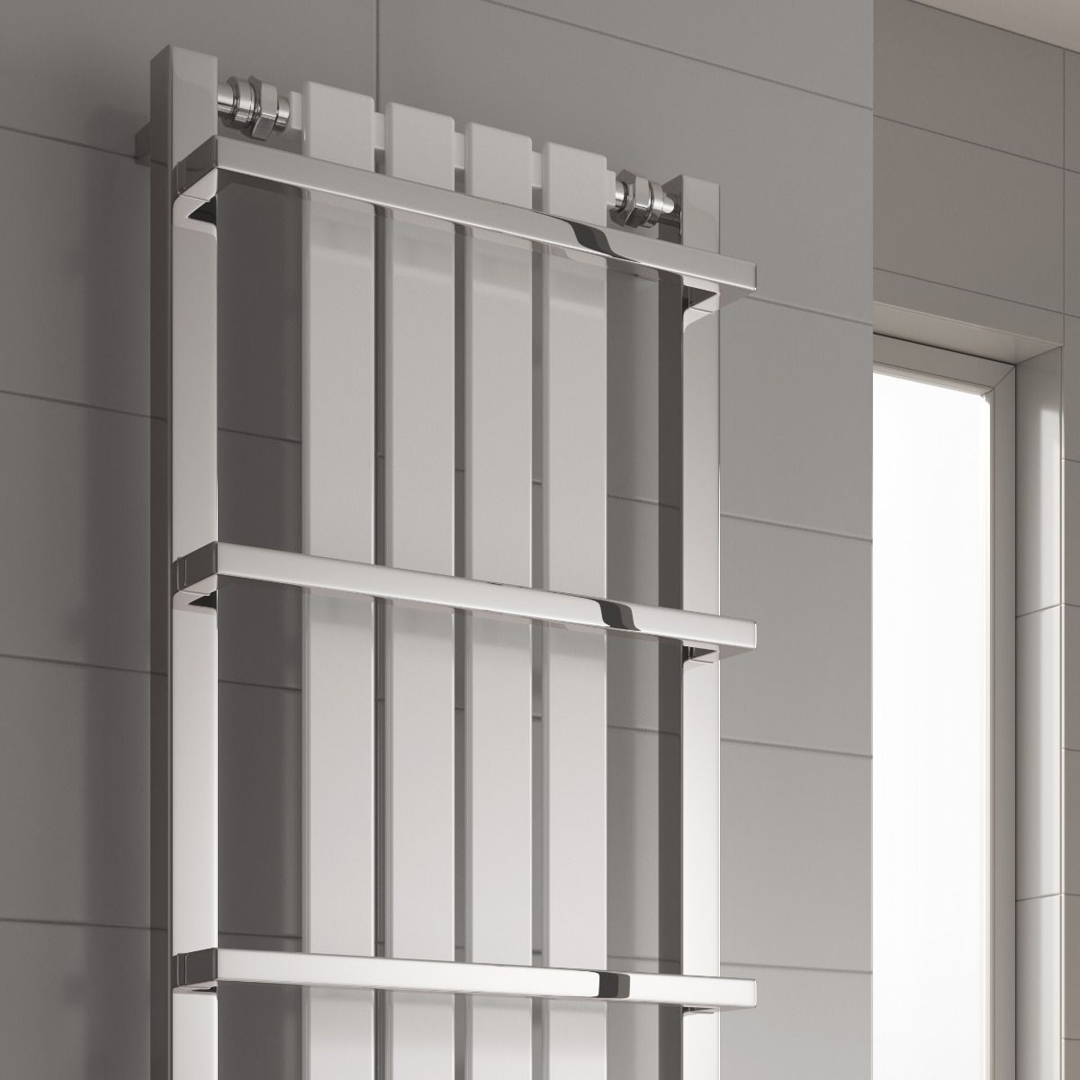 Ashen Heated Towel Rail - Chrome & White - Various Sizes