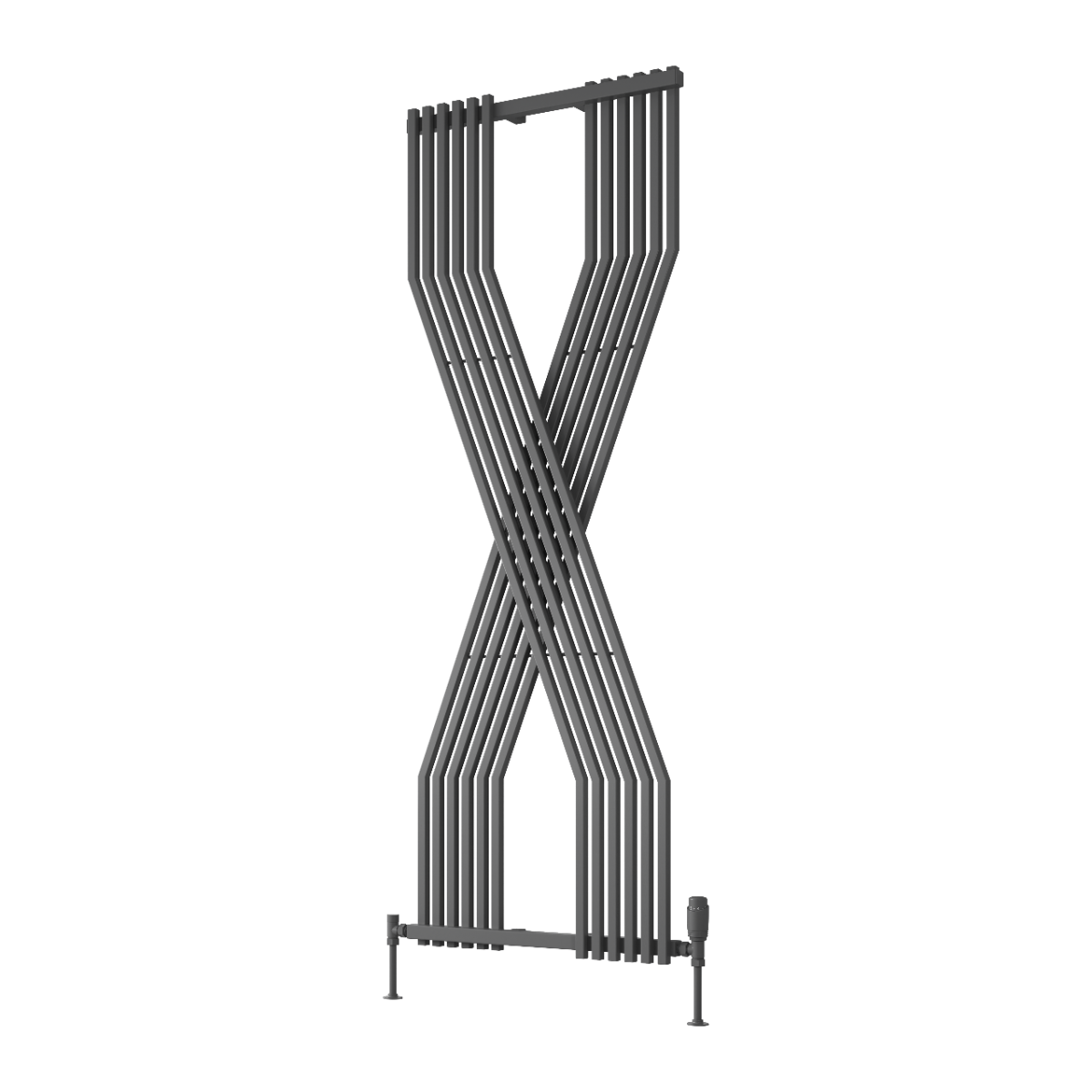 Reina Coredo Modern X Shaped Vertical Designer Radiator - Anthracite