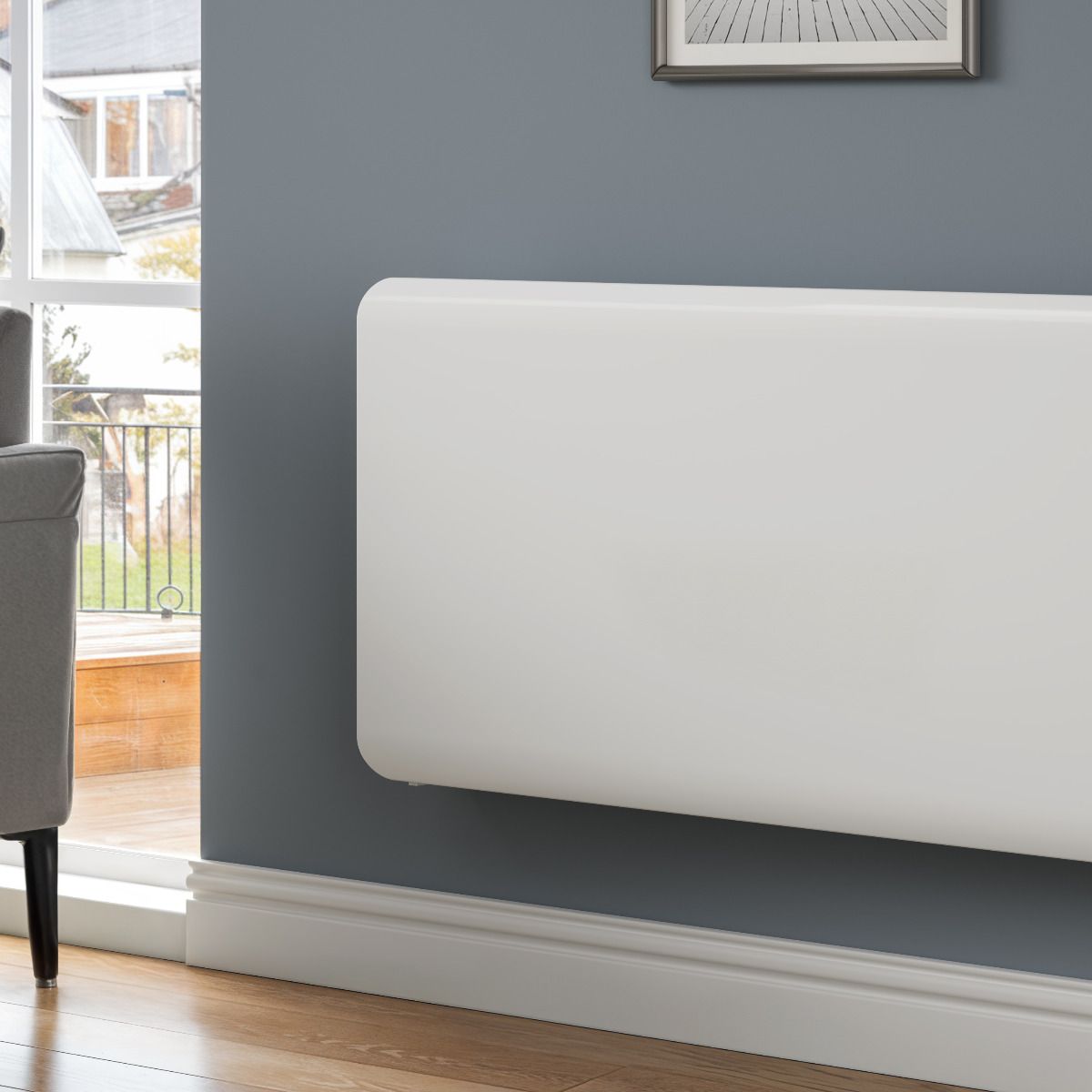 Odet Horizontal Electric Aluminium Radiator - Various Sizes - White