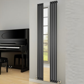 Reflect Vertical Mirror Radiator - 1800mm x 445mm - Black