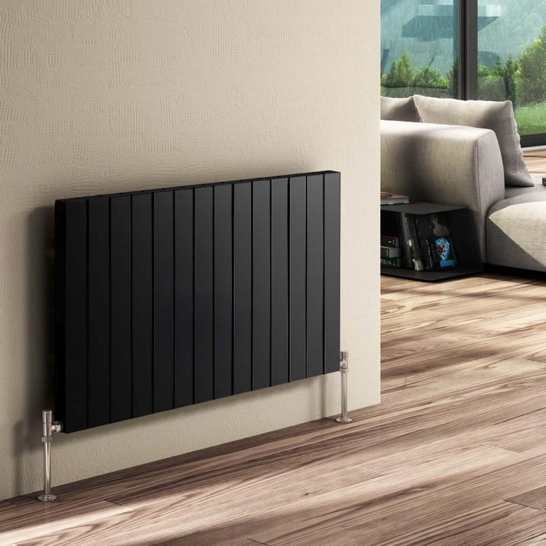 Flat Horizontal Double Radiator - 600mm Tall - Anthracite - Various Sizes