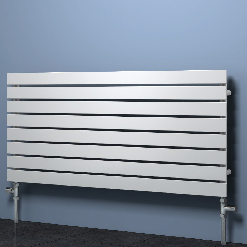 Rione Horizontal Single Designer Radiator - 544mm Tall - White - Various Sizes