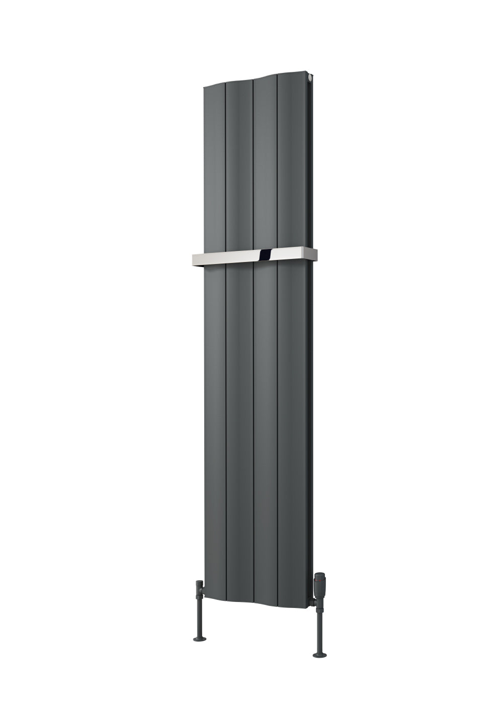 Wave Vertical Single Aluminium Radiator - 1800mm Tall - Anthracite - Various Sizes