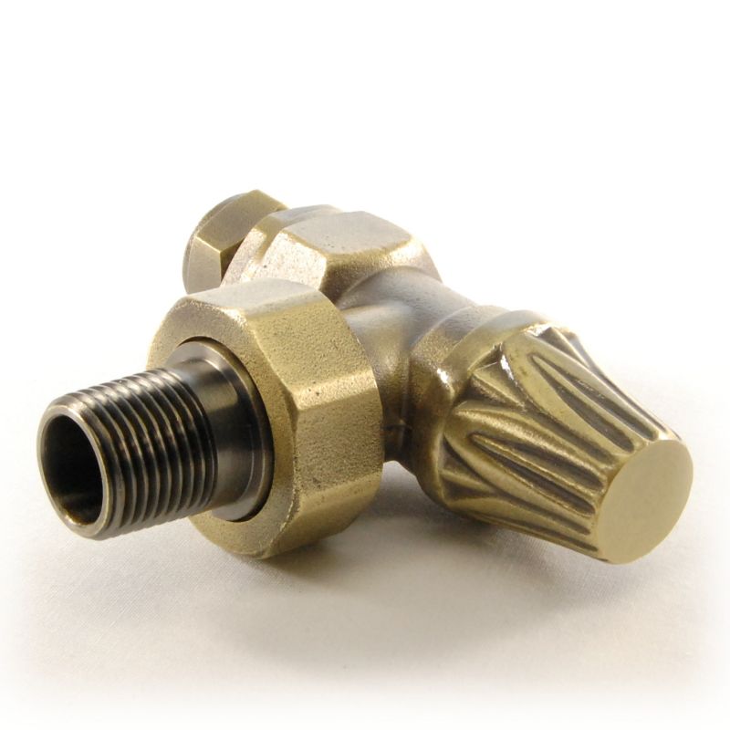 Abbey Thermostatic Radiator Valve Angled - Old English Brass