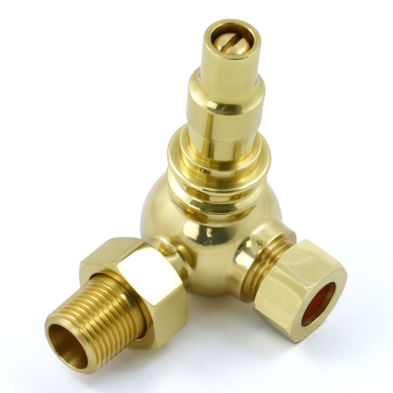 Amberley Thermostatic Radiator Valve Corner - Polished Brass
