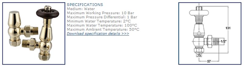 Harvard Thermostatic Radiator Valve Angled - Brass