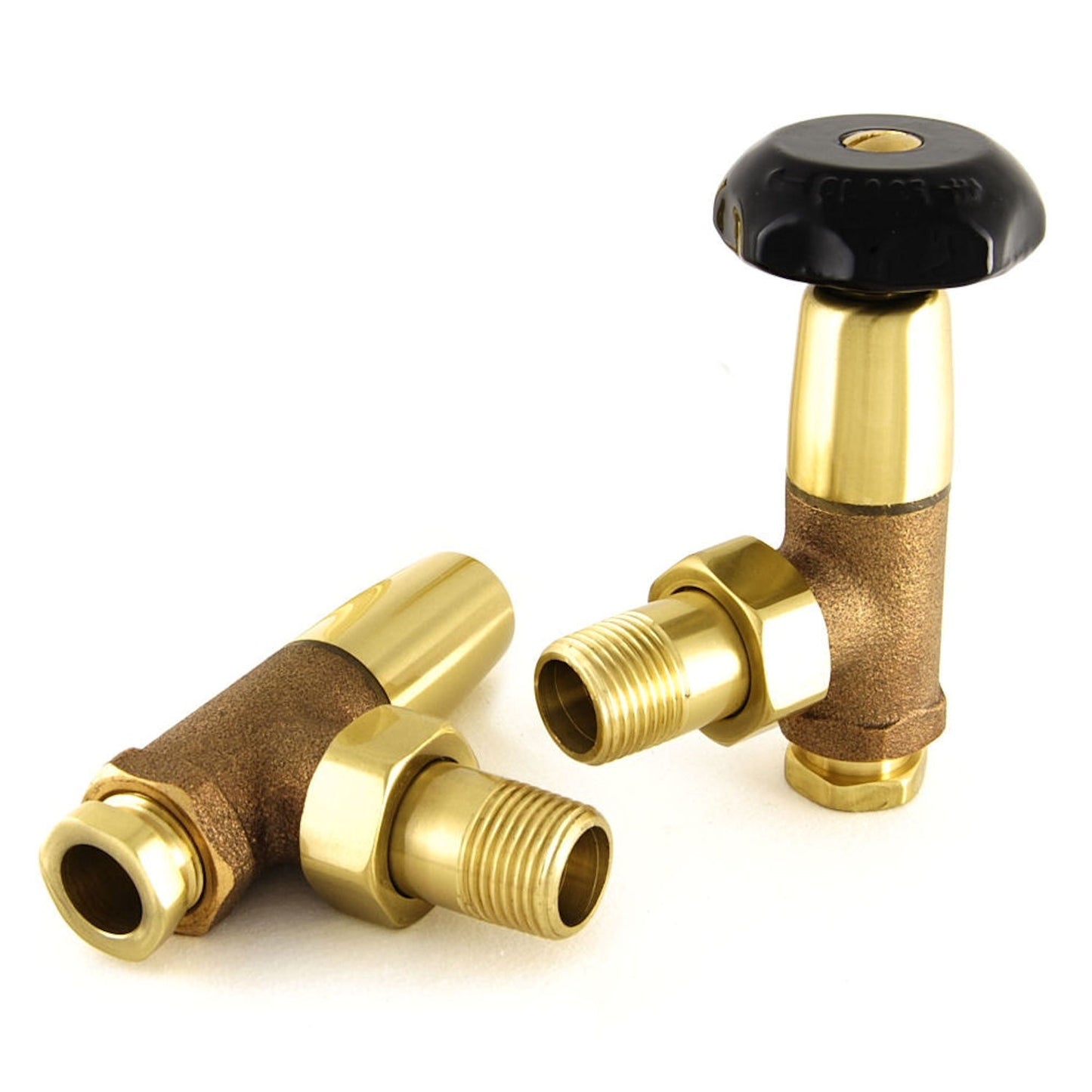 Stanford Manual Radiator Valve Angled - Polished Brass