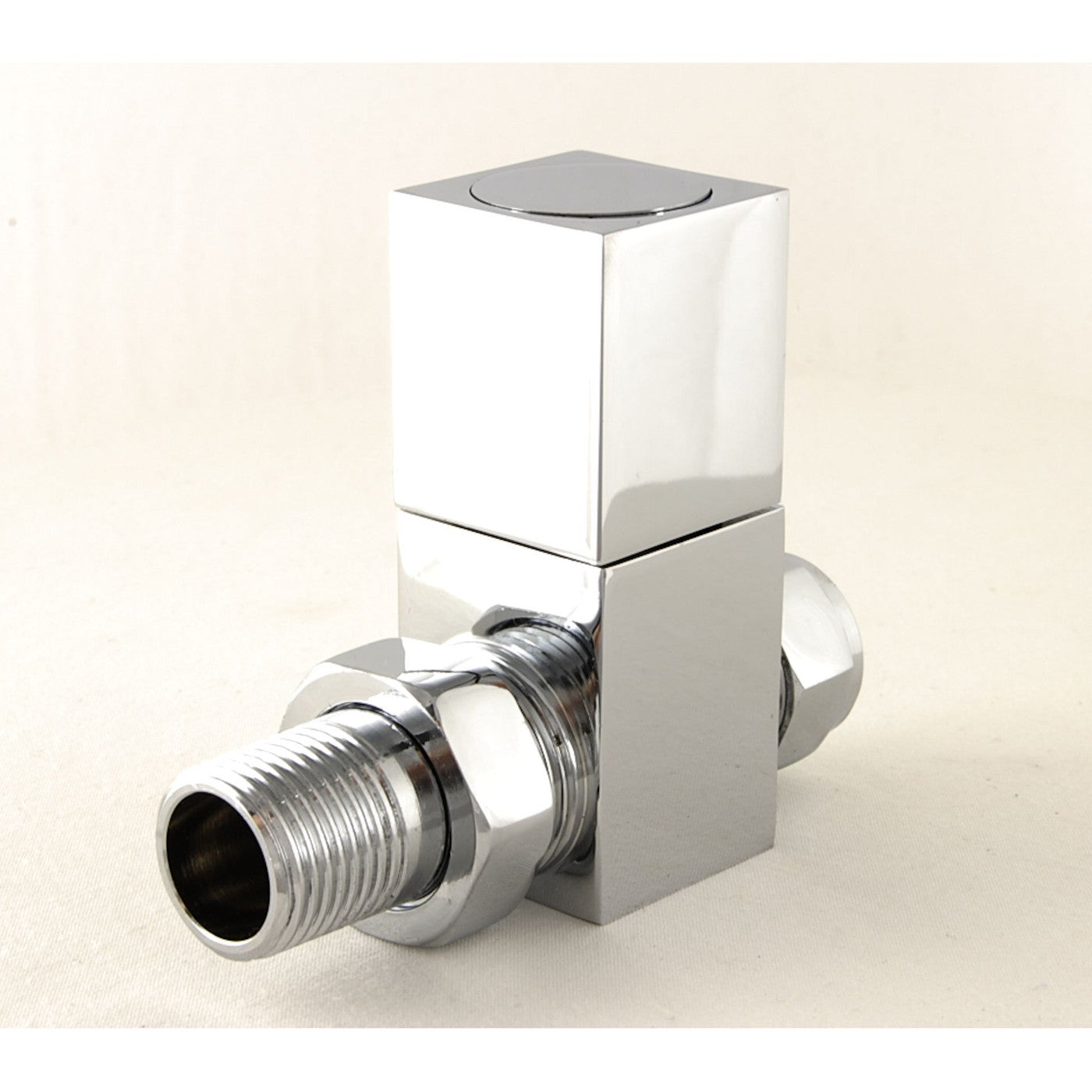 Dice Square Manual Radiator Valve Straight - Chrome