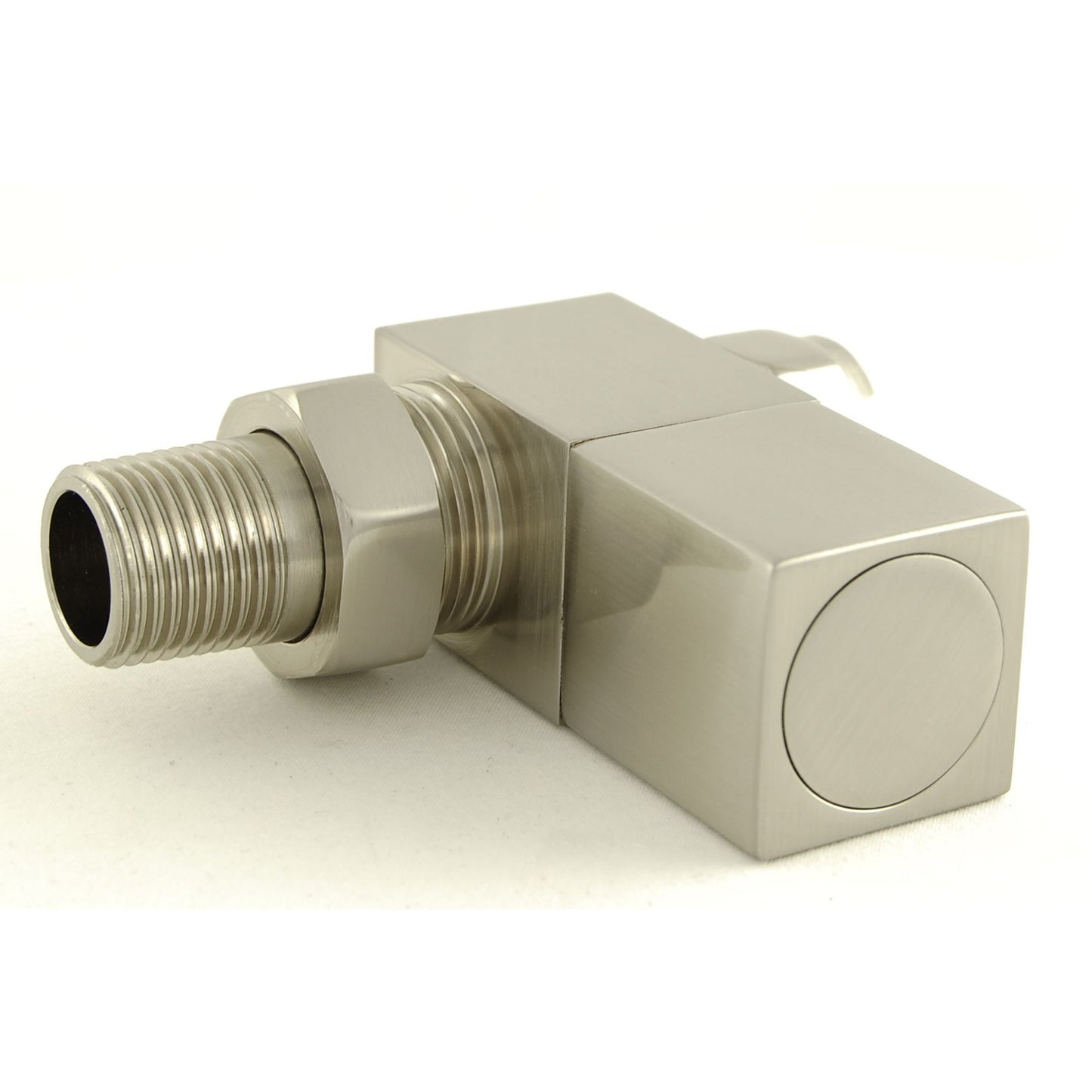 Dice Square Manual Radiator Valve Straight - Satin Brushed Nickel
