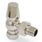 Oakfield Traditional Thermostatic Radiator Valve Angled - Polished Nickel