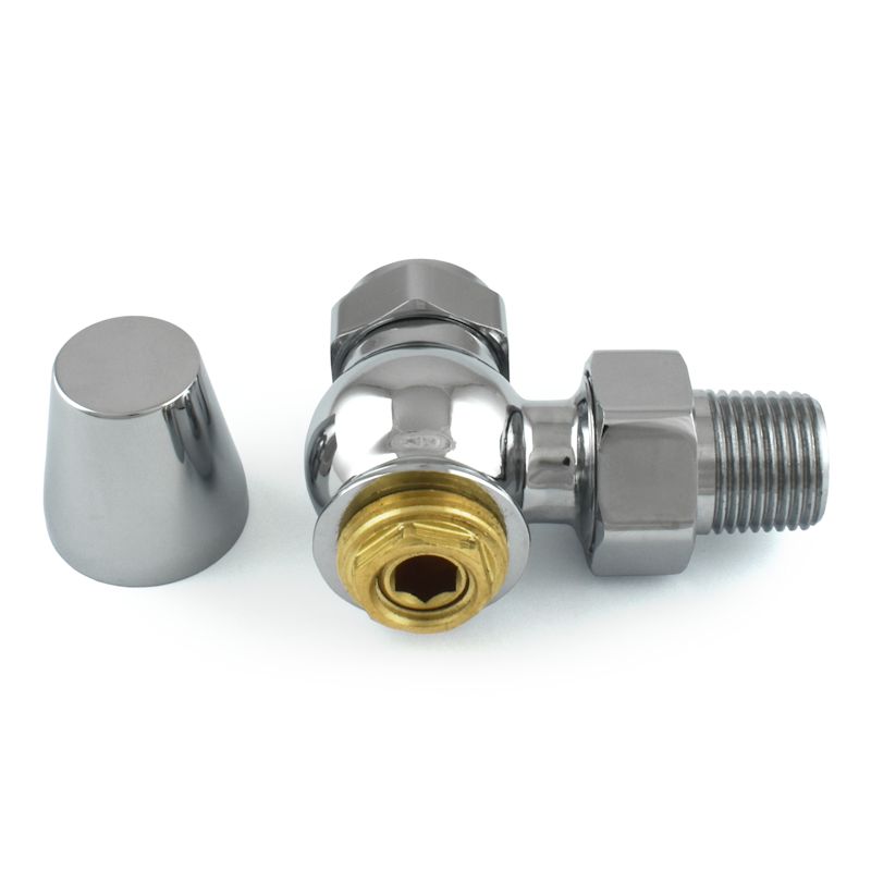 Oakfield Traditional Thermostatic Radiator Valve Angled - Chrome