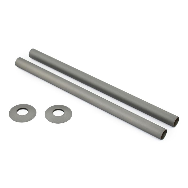 Radiator Pipe Cover Kit 300mm - Matte Metallic Grey