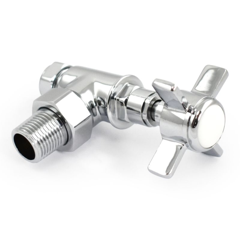 Cambridge Crosshead Manual Radiator Valve Angled - Chrome