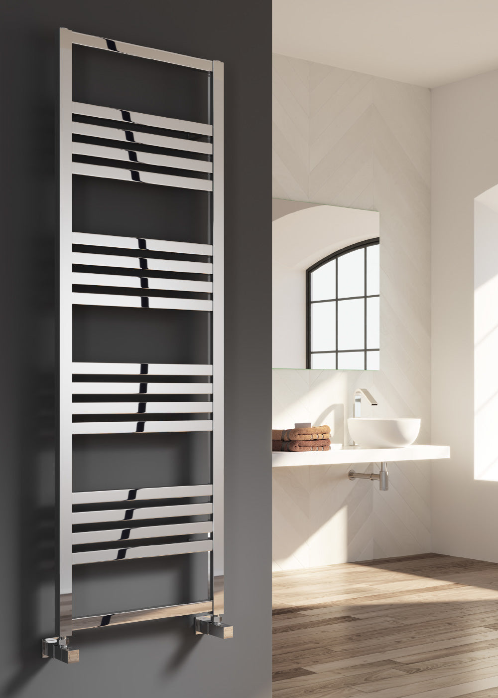 Bolca Electric Aluminium Heated Towel Rail - Various Sizes - Polished Satin