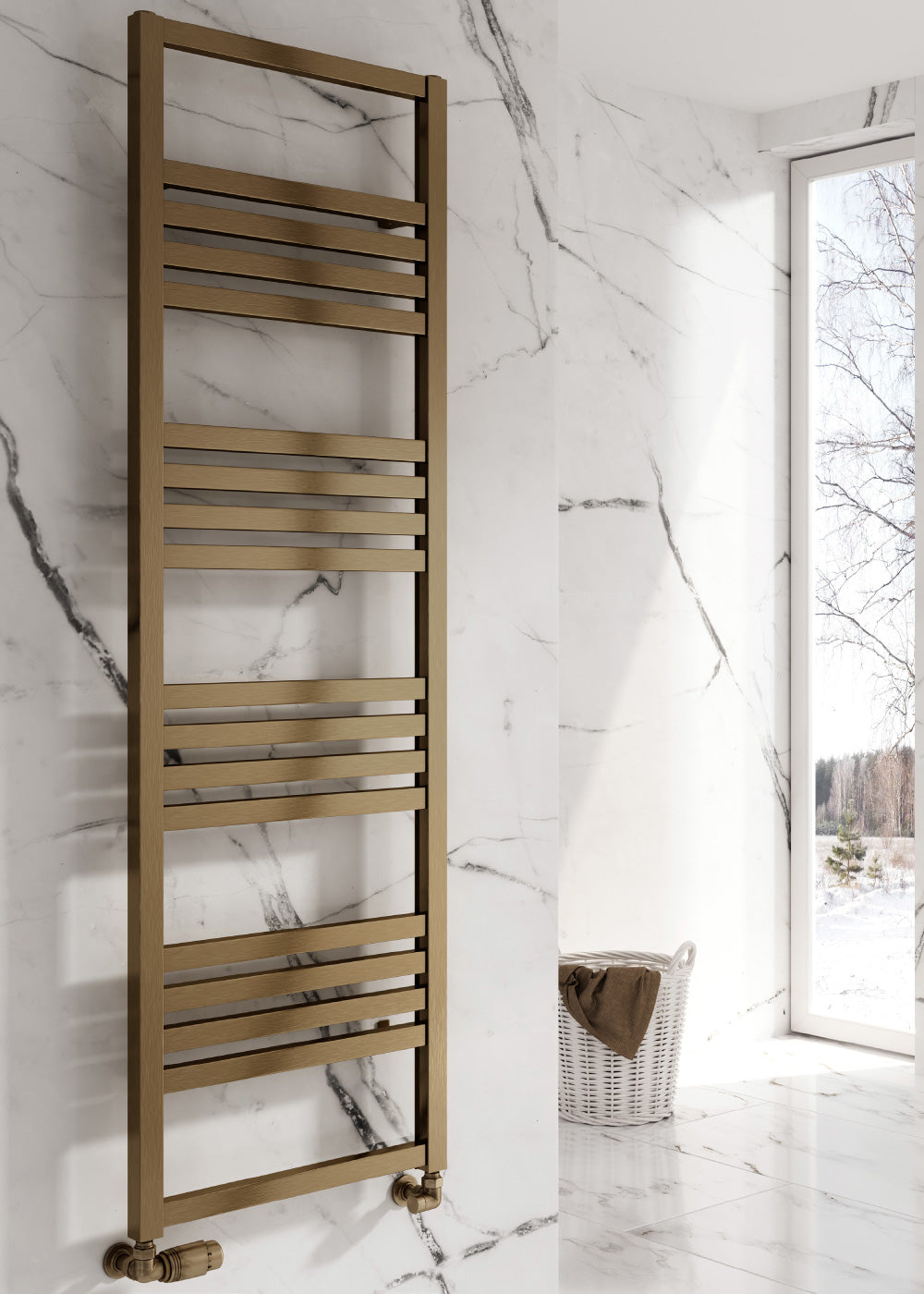 Bolca Electric Aluminium Heated Towel Rail - Various Sizes - Satin Bronze