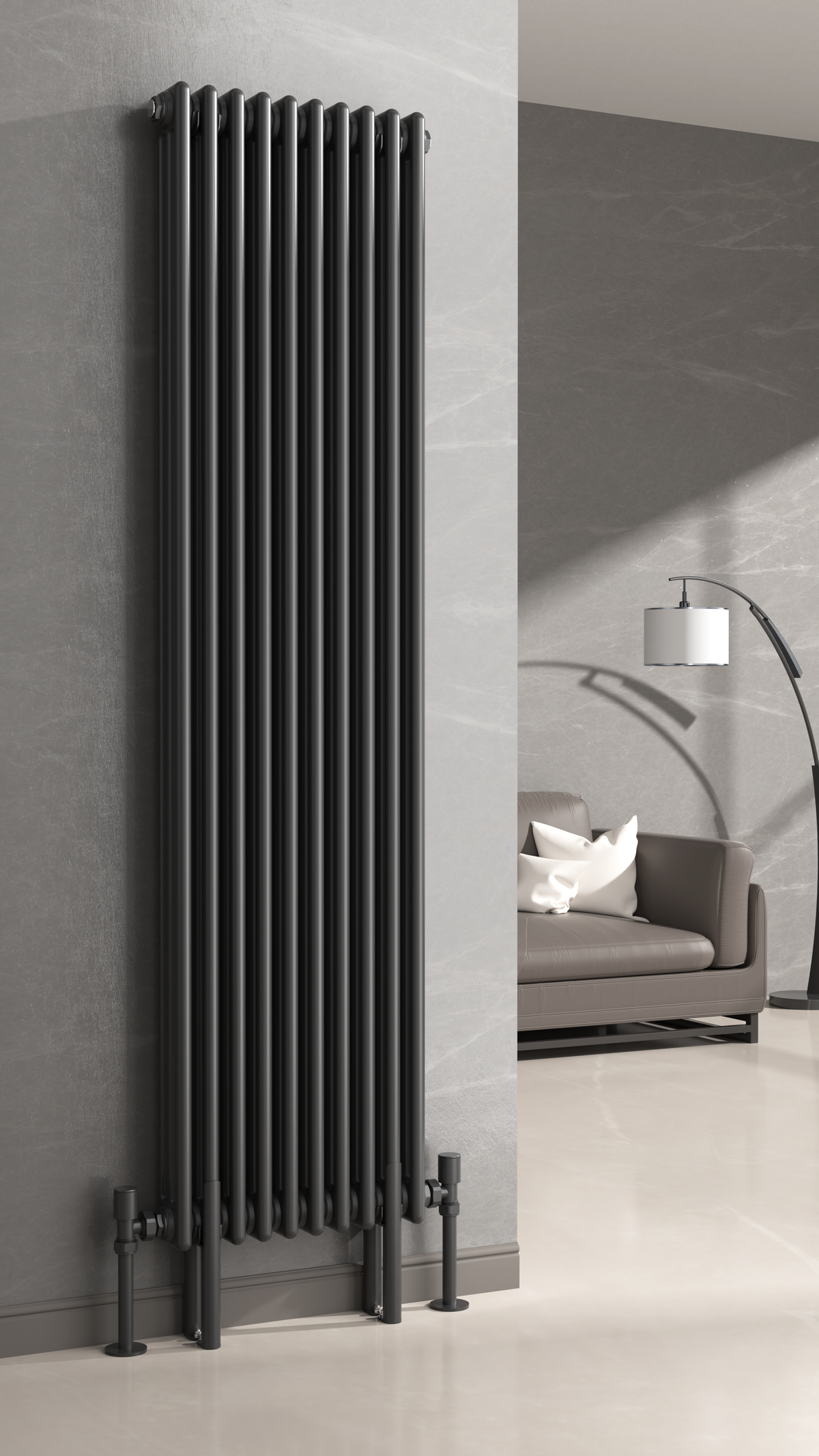 Kolom Radiators Kolom Vertical Three Column Radiator - Various Sizes - Black – The ...