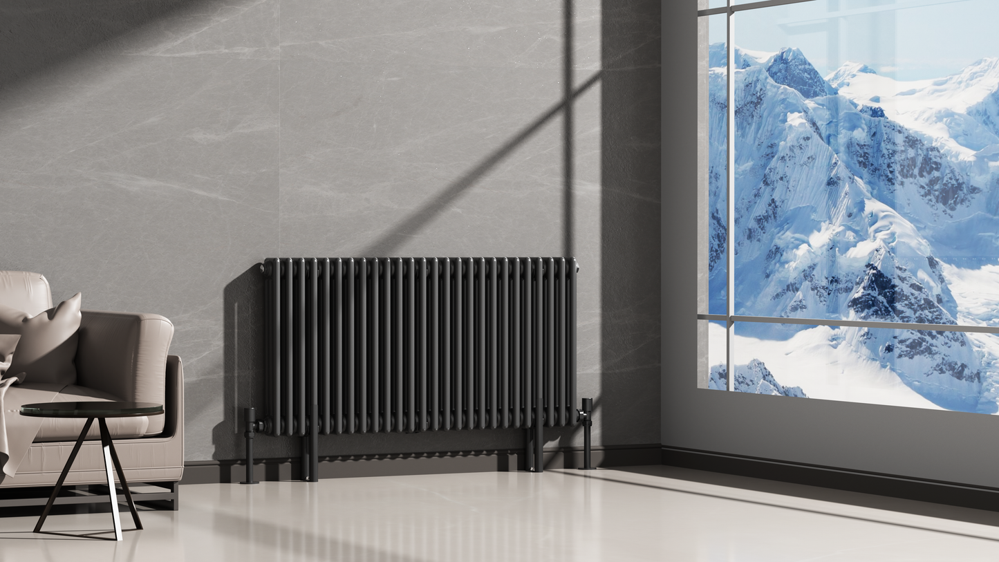 Kolom Horizontal Three Column Radiator - Various Sizes - Black
