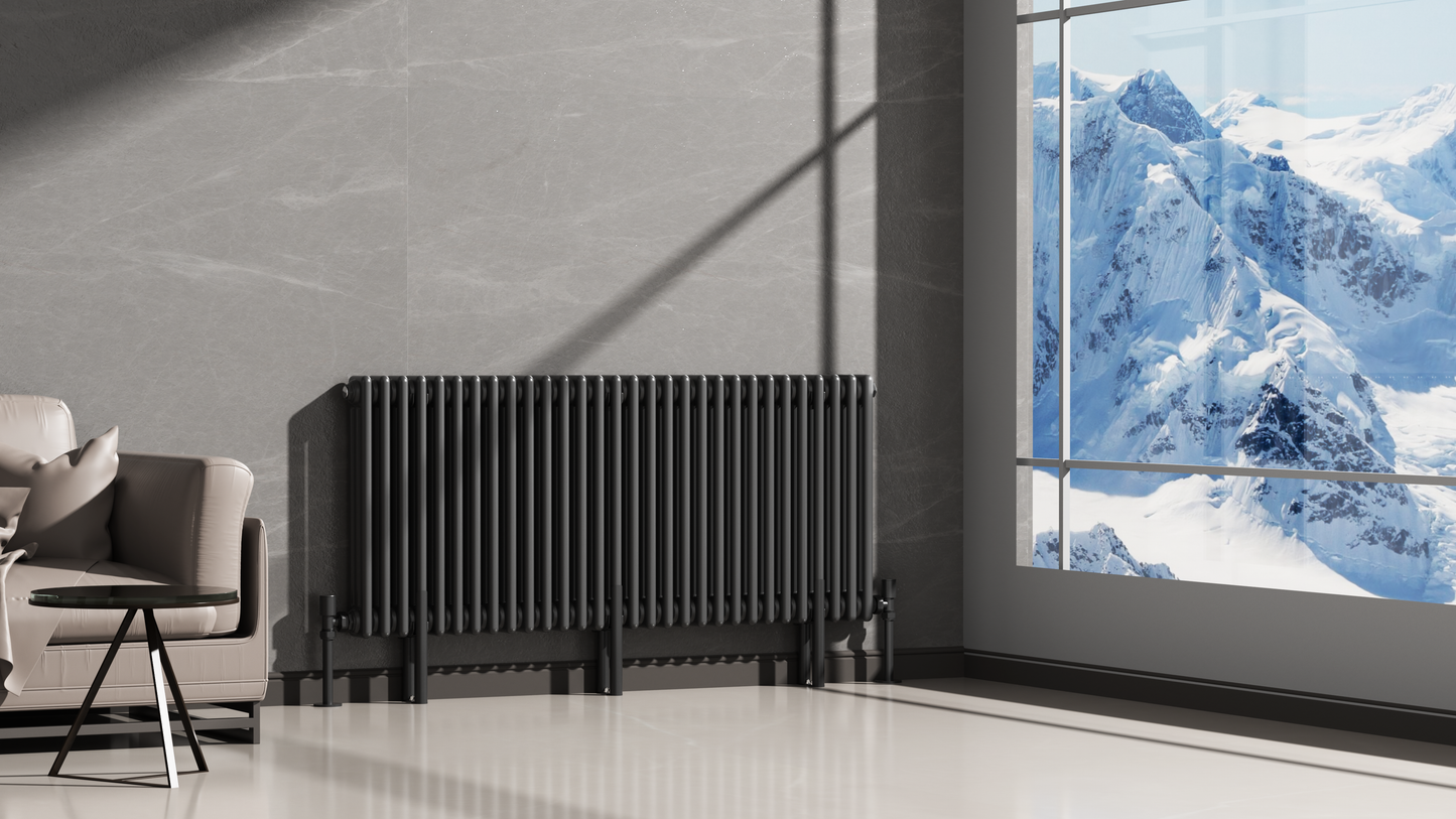 Kolom Horizontal Three Column Radiator - Various Sizes - Black