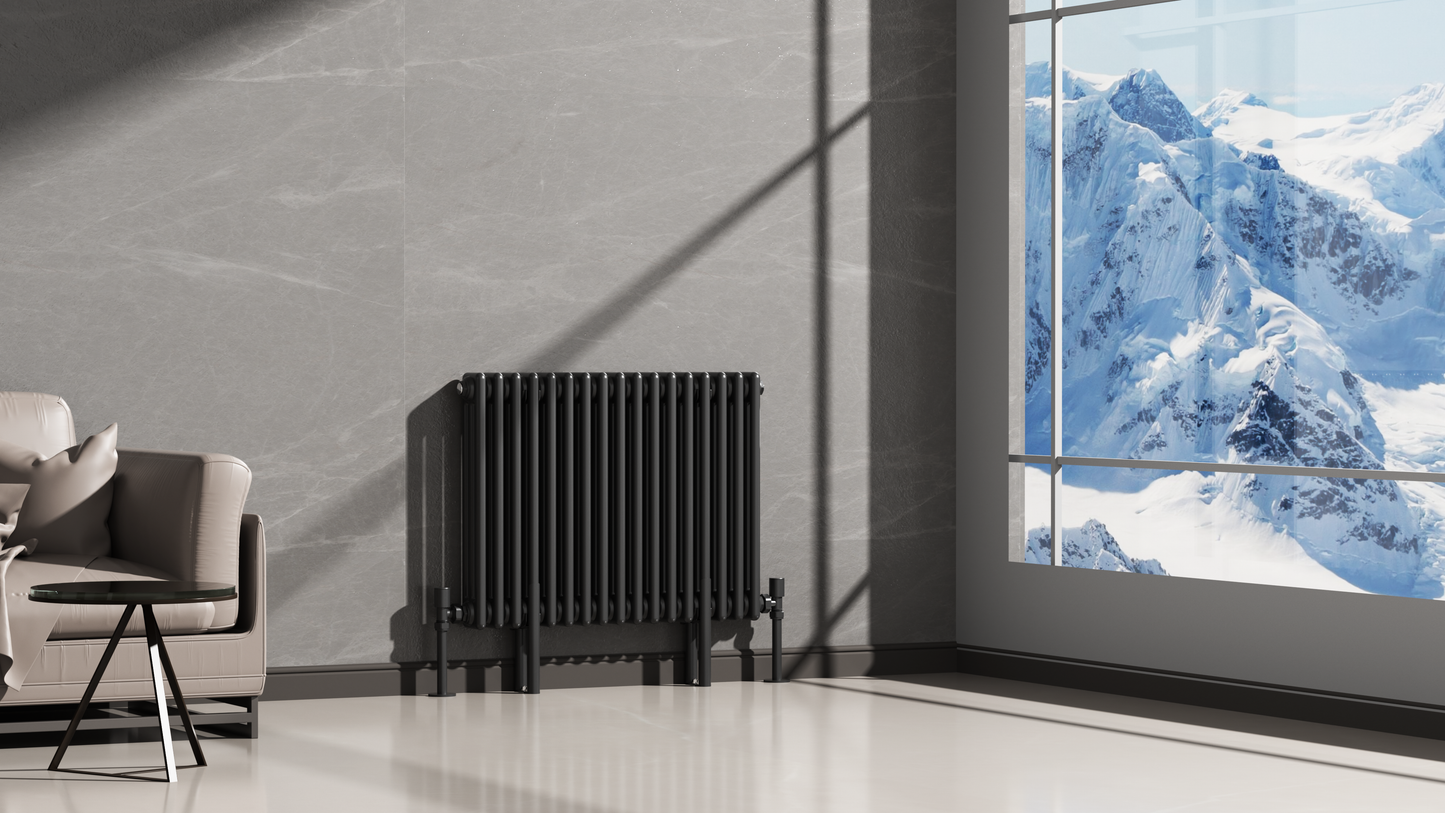 Kolom Horizontal Three Column Radiator - Various Sizes - Black