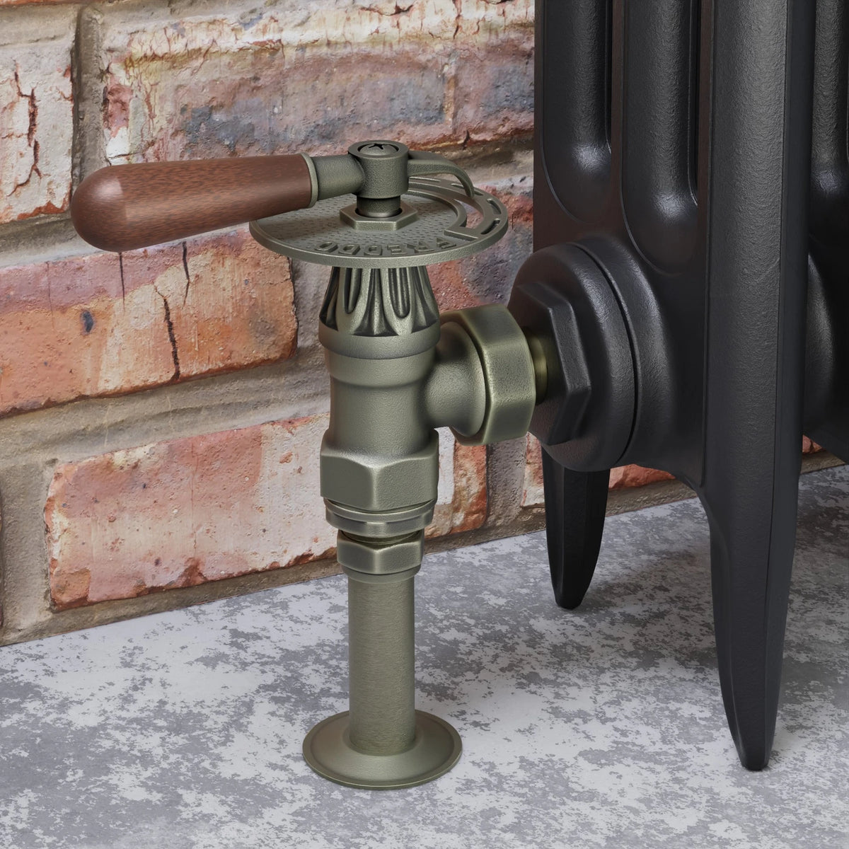 Abbey Lever Manual Radiator Valve Angled - Old English Brass