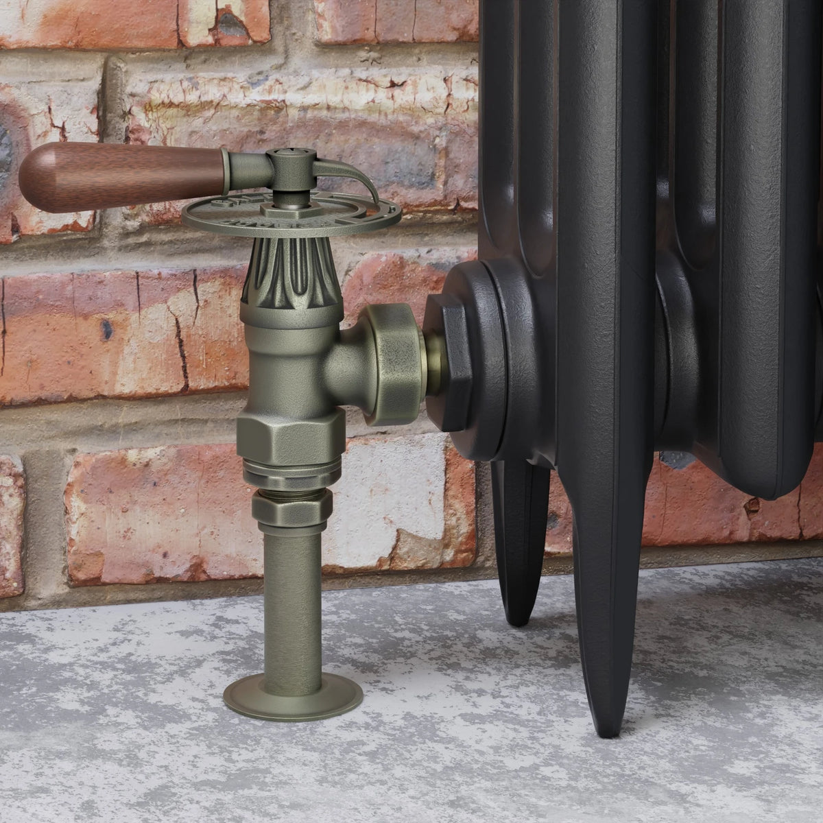 Abbey Lever Manual Radiator Valve Angled - Old English Brass