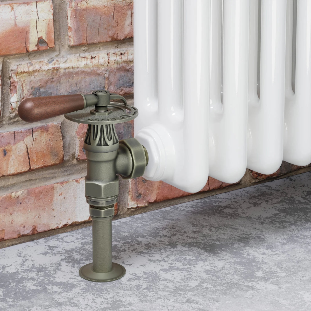 Abbey Lever Manual Radiator Valve Angled - Old English Brass