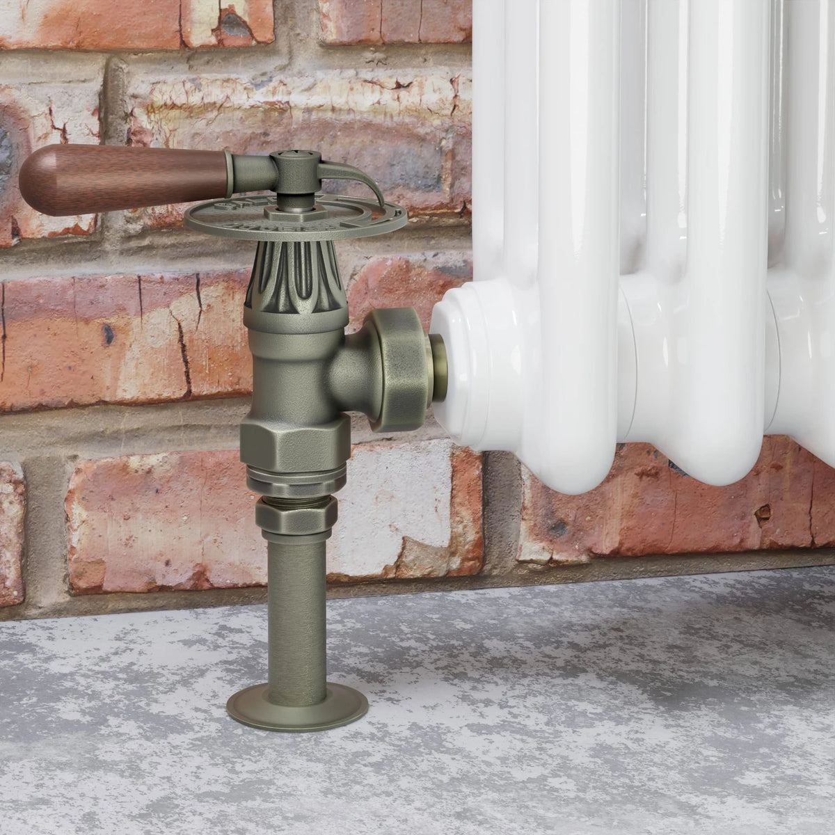 Abbey Lever Manual Radiator Valve Angled - Old English Brass