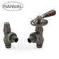 Abbey Lever Manual Radiator Valve Angled - Light Pewter