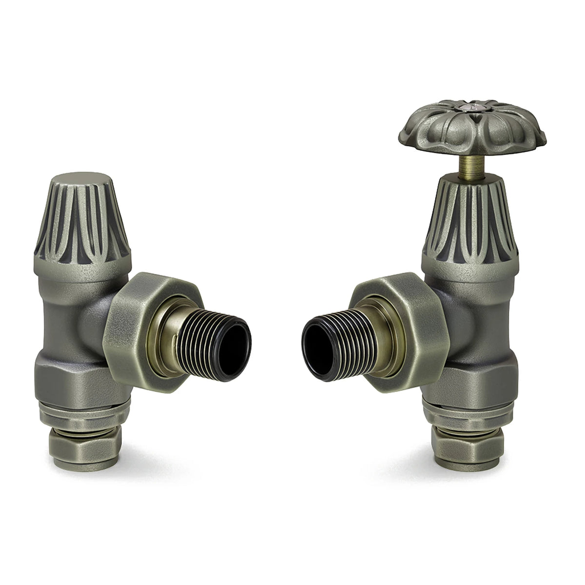 Abbey Manual Radiator Valve Angled - Old English Brass