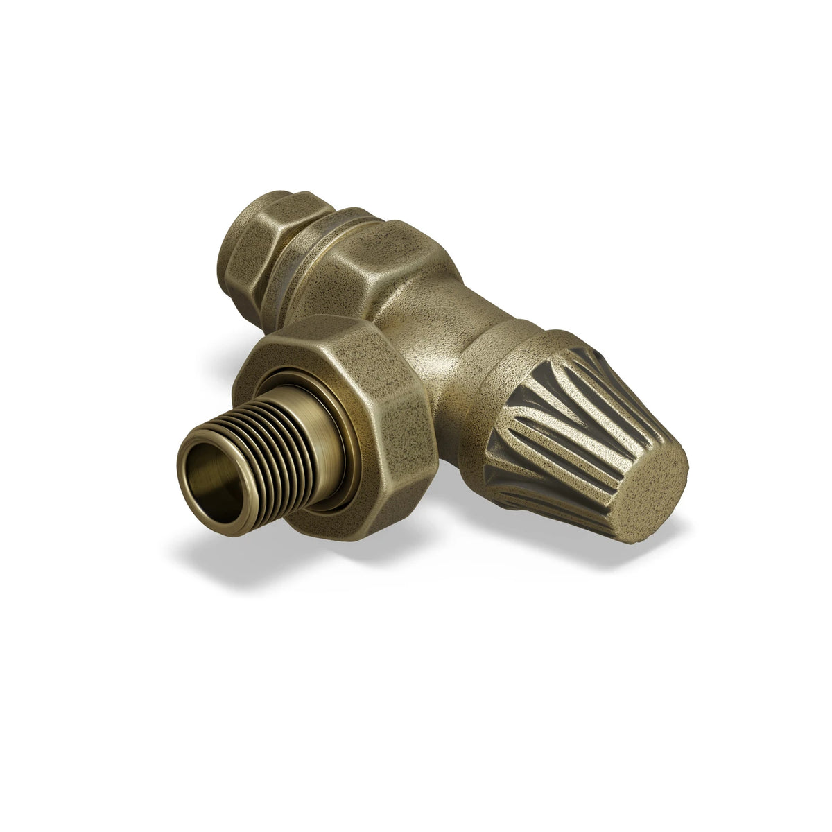 Abbey Thermostatic Radiator Valve Angled - Old English Brass
