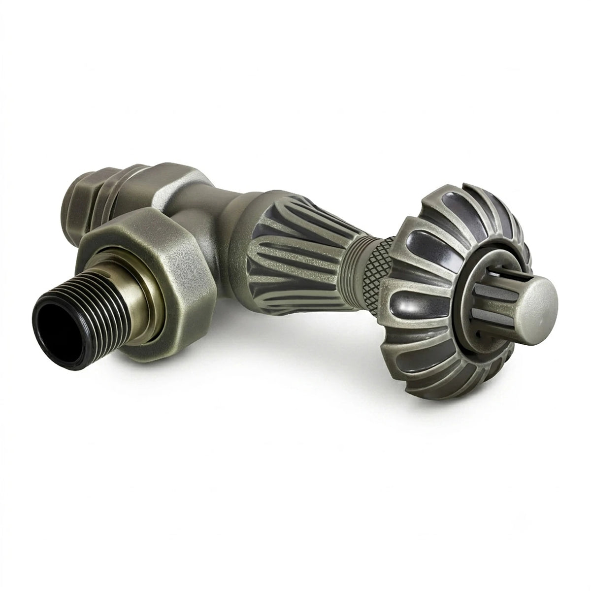 Abbey Thermostatic Radiator Valve Angled - Old English Brass