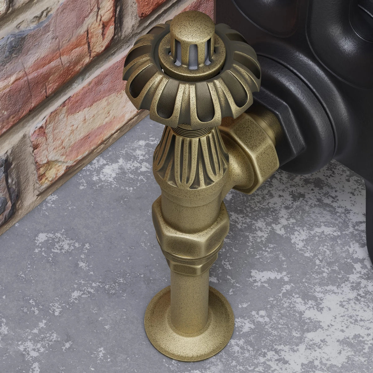 Abbey Thermostatic Radiator Valve Angled - Old English Brass