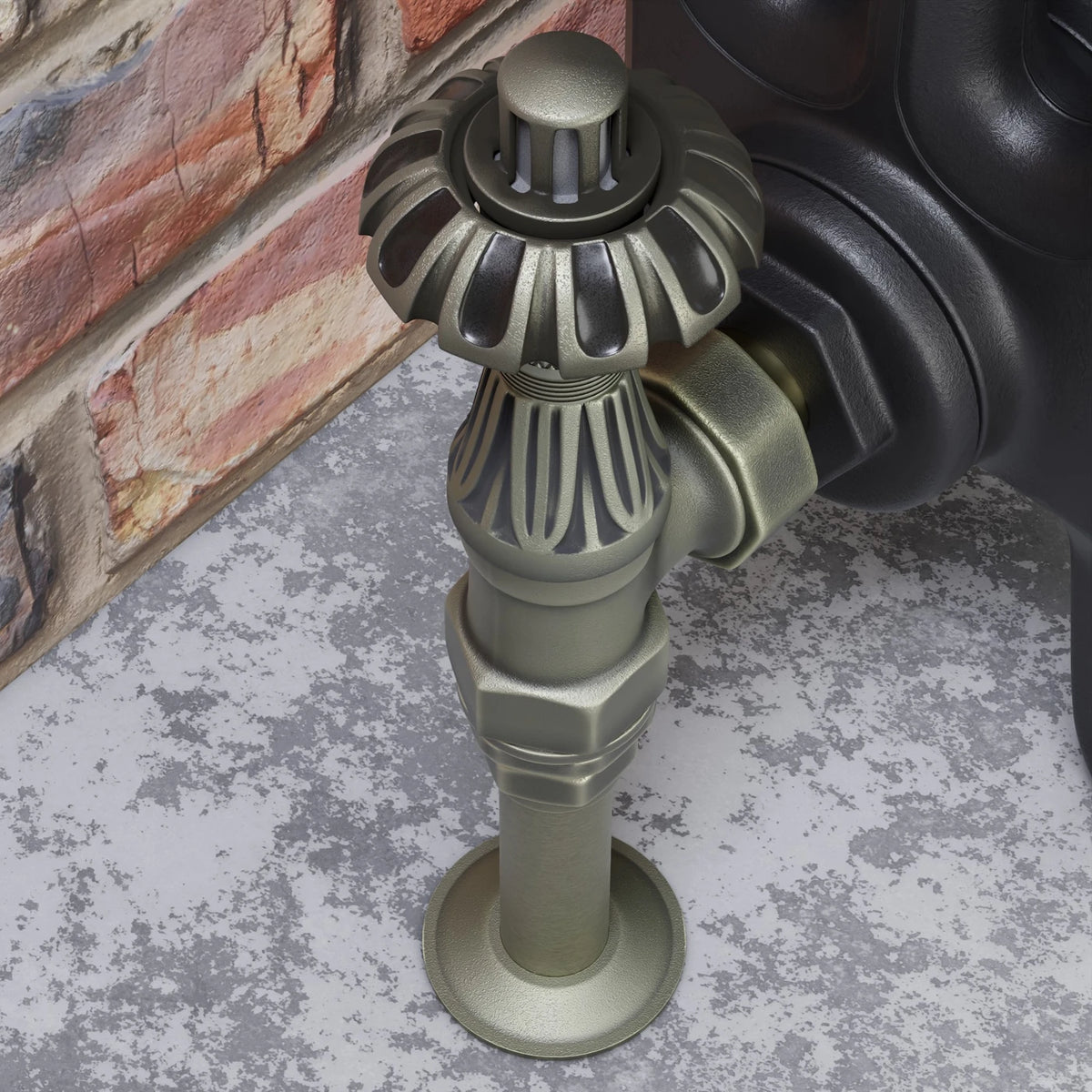 Abbey Thermostatic Radiator Valve Angled - Old English Brass