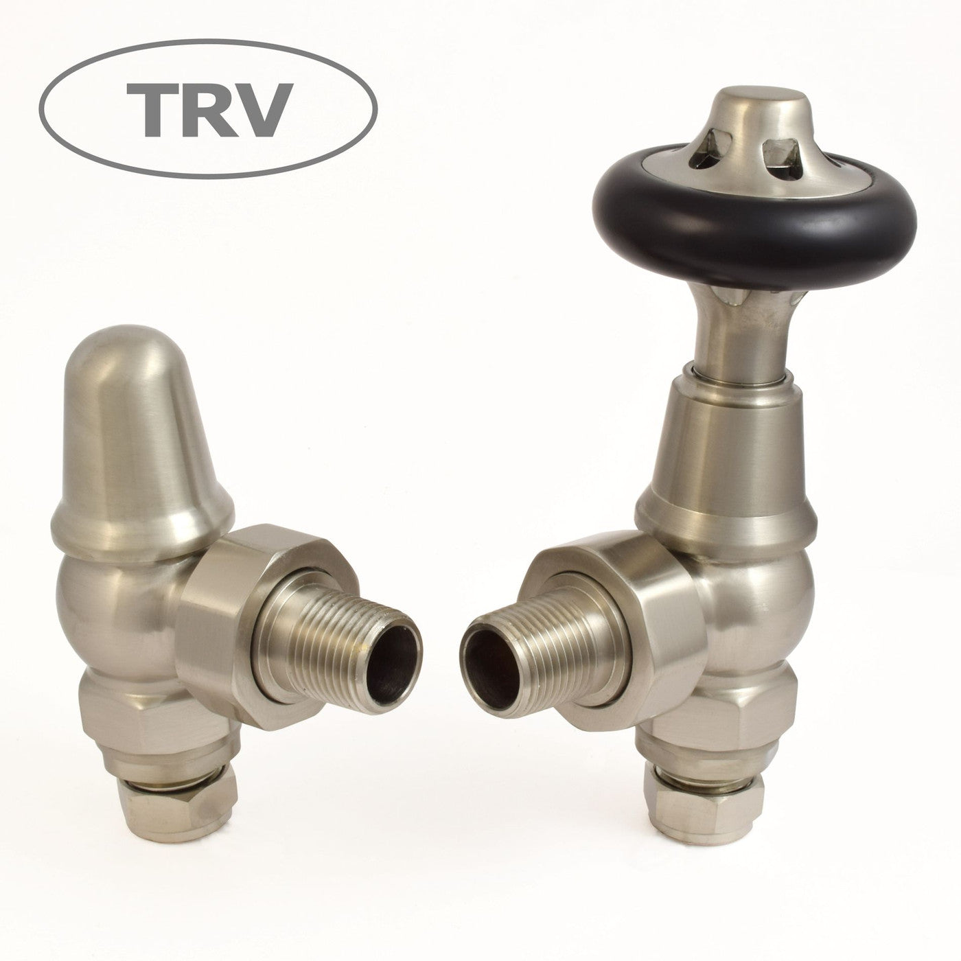 Admiral Thermostatic Radiator Valve Angled - Satin Brushed Nickel