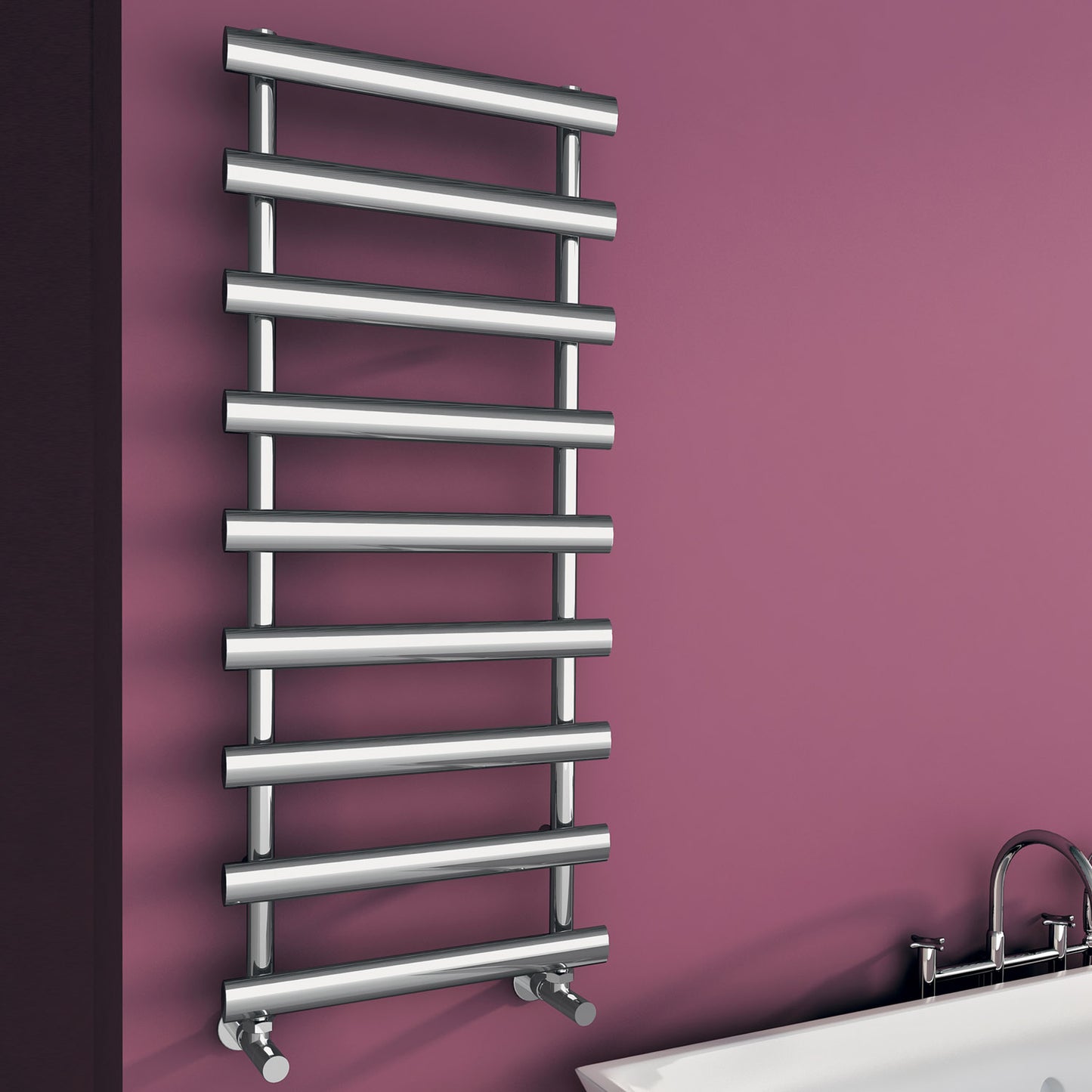 Aldo Heated Towel Rail - Various Colours + Sizes - Chrome