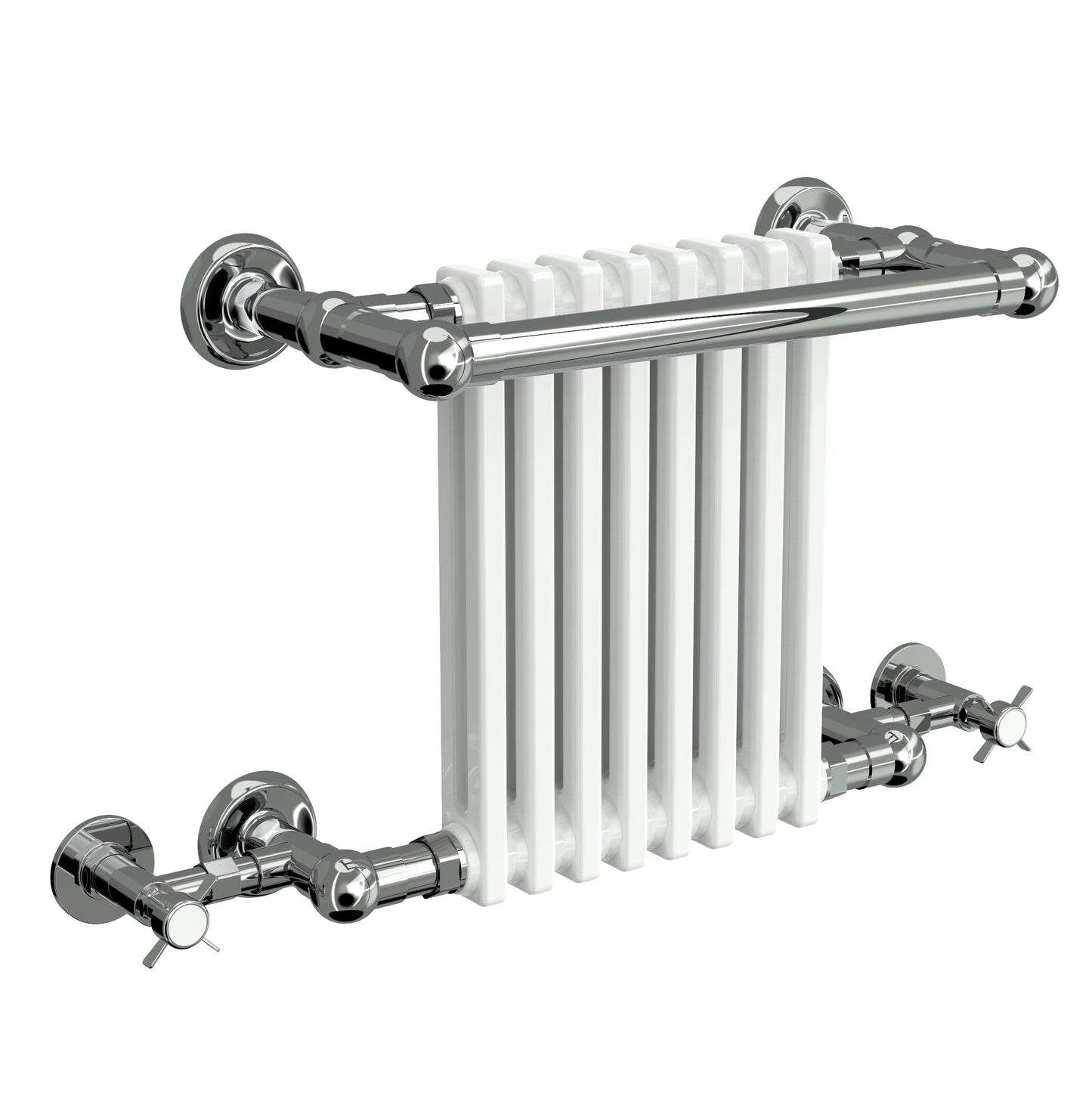 Camden Column Heated Towel Rail Radiator - White/Chrome - Various Sizes