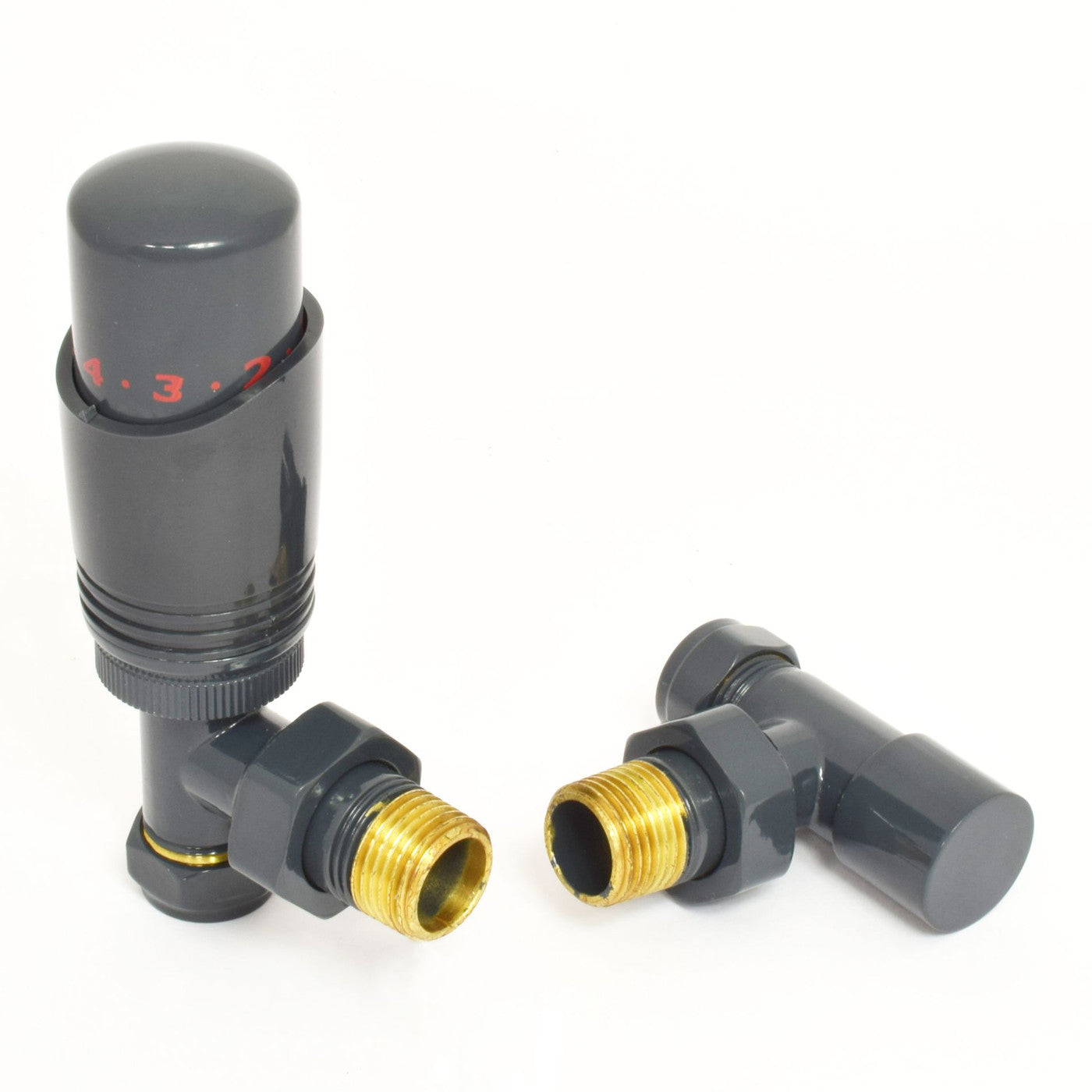 Classic Thermostatic Radiator Valve - Angled - Anthracite