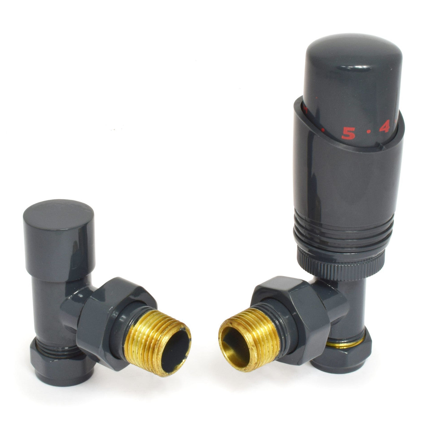 Classic Thermostatic Radiator Valve - Angled - Anthracite