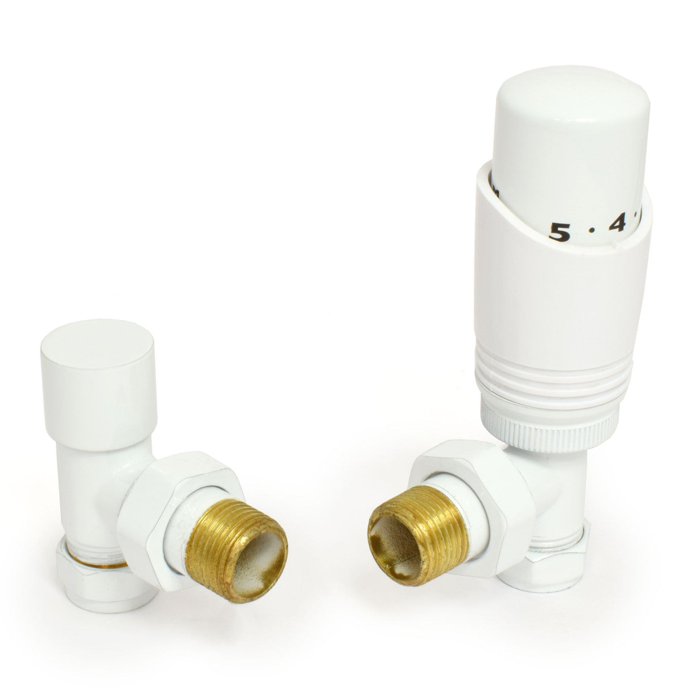 Classic Thermostatic Radiator Valve - Angled - White