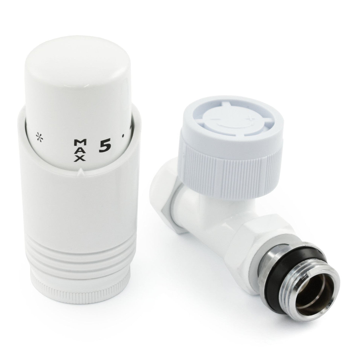 Classic Thermostatic Radiator Valve - Straight - White