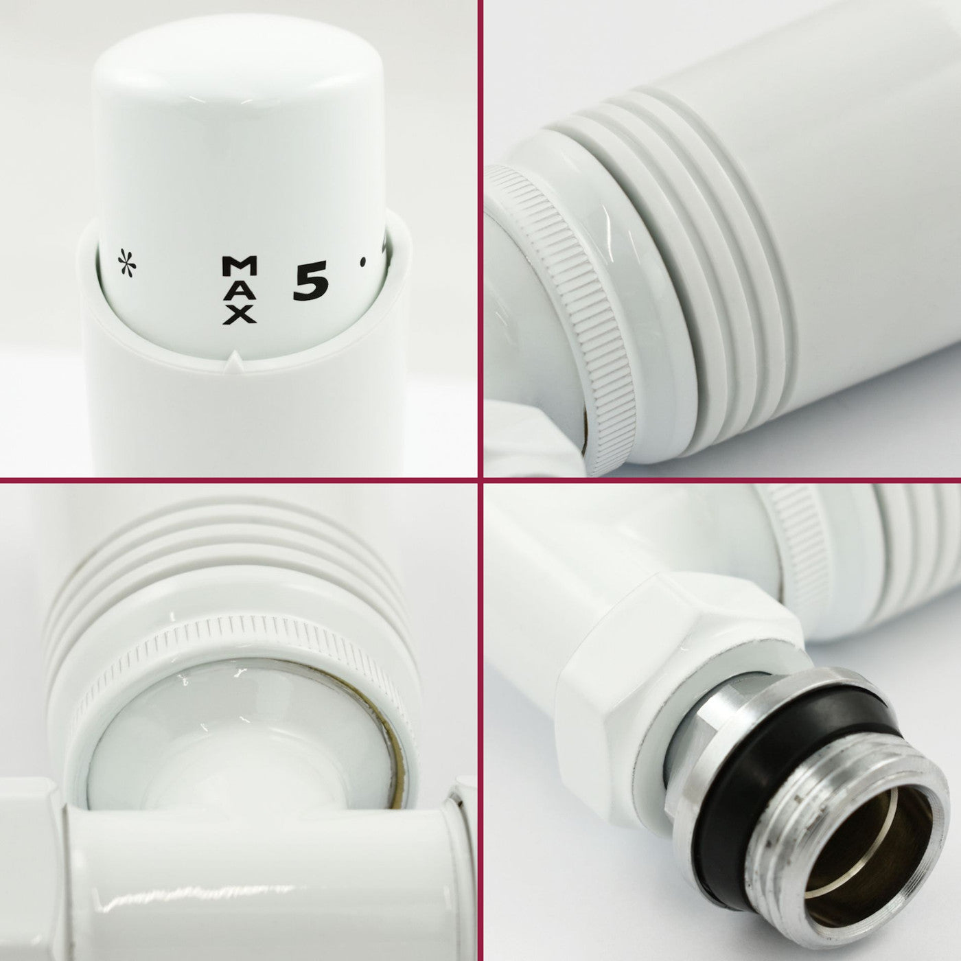 Classic Thermostatic Radiator Valve - Straight - White