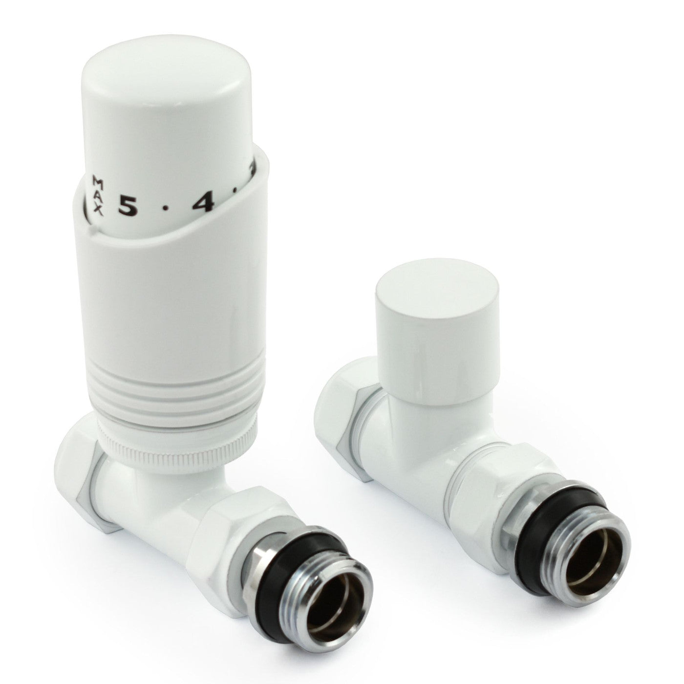 Classic Thermostatic Radiator Valve - Straight - White