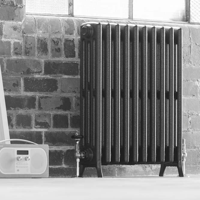 Edwardian 4 Column Cast Iron Radiator 480 Tall Various Colours + S
