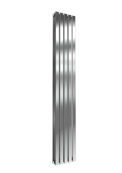 Flox Vertical Double Radiator - 1800mm Tall - Polished Stainless Steel - Various Sizes