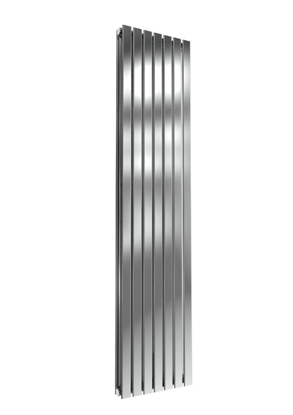 Flox Vertical Double Radiator - 1800mm Tall - Polished Stainless Steel - Various Sizes