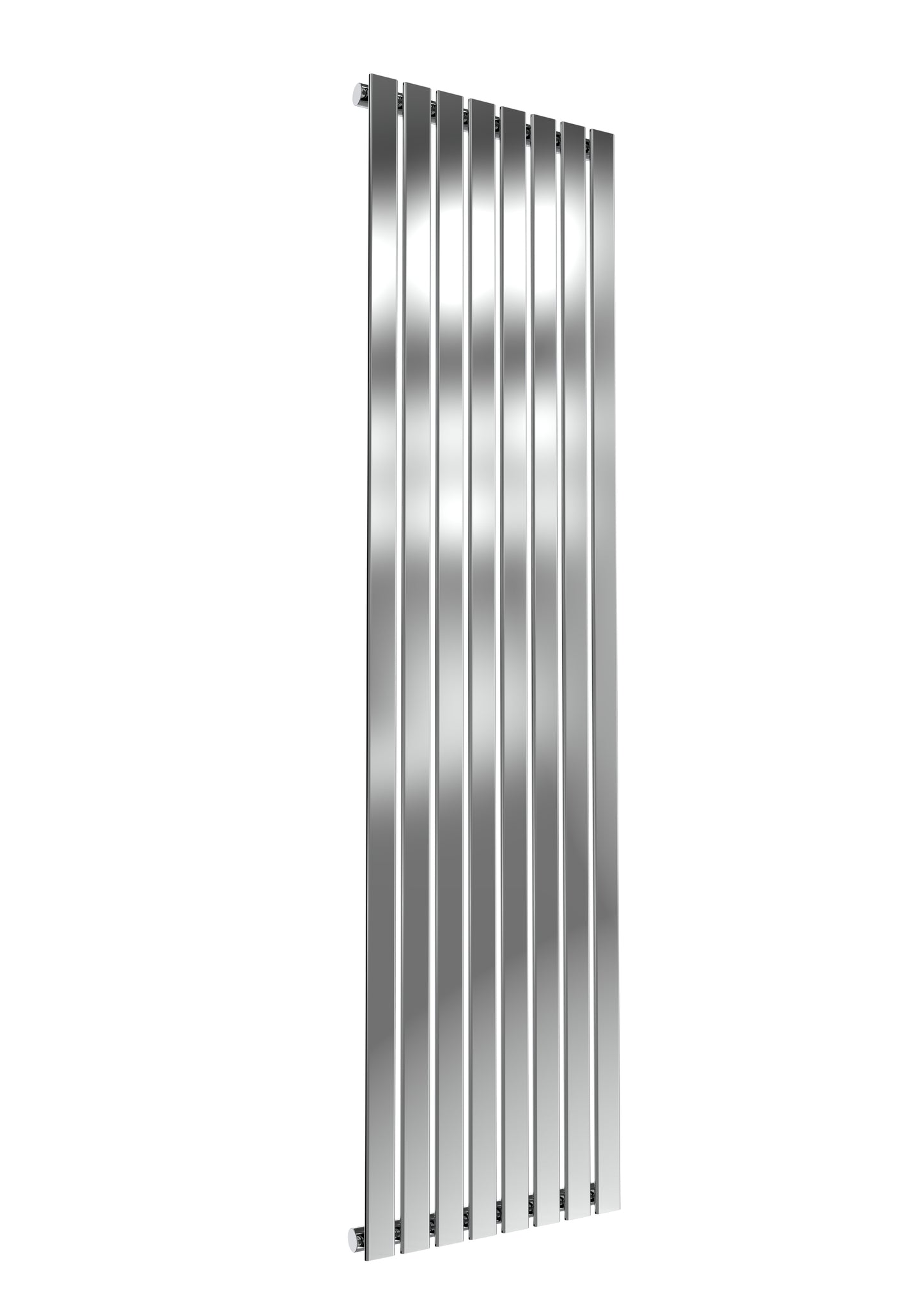 Flox Vertical Single Radiator - 1800mm Tall - Polished Stainless Steel - Various Sizes