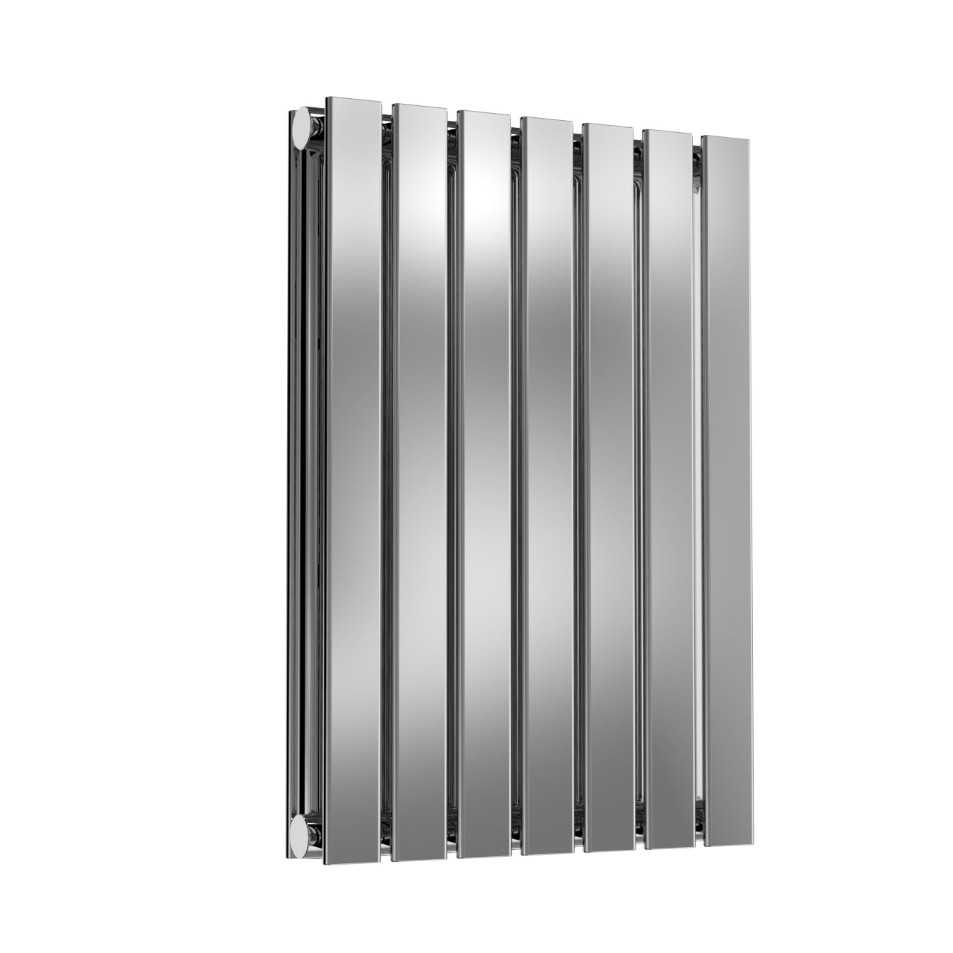 Flox Horizontal Double Radiator - 600mm Tall - Polished Stainless Steel - Various Sizes