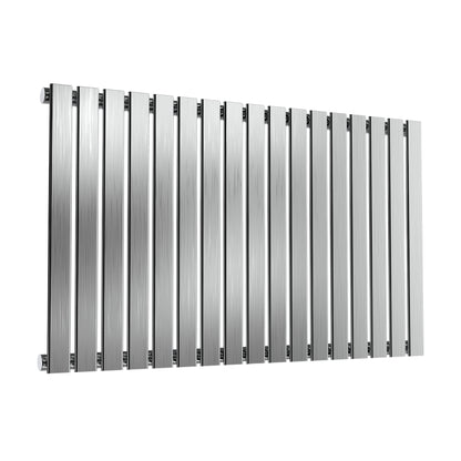 Flox Horizontal Single Radiator - 600mm Tall - Satin Finish - Various Sizes